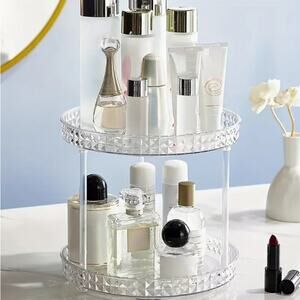 Cosmetic Organizer Rotating Tier Desk Vanity Makeup Perfume Gift Clutter Storage